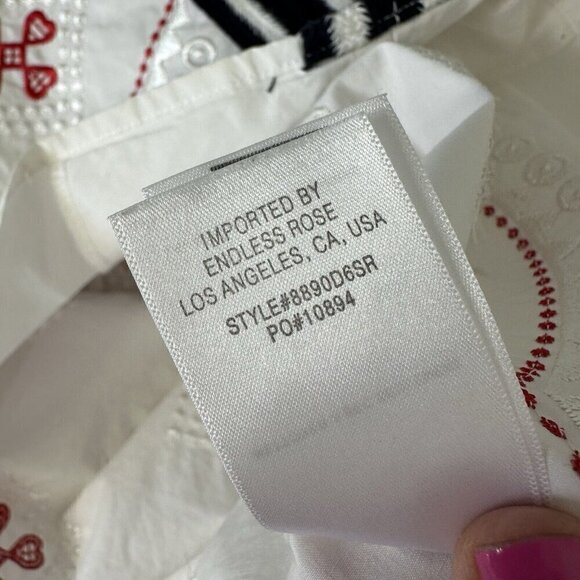 Endless Rose Shift Dress White Embroidered Size S Tassels Boho Beach Coastal - Picture 4 of 16